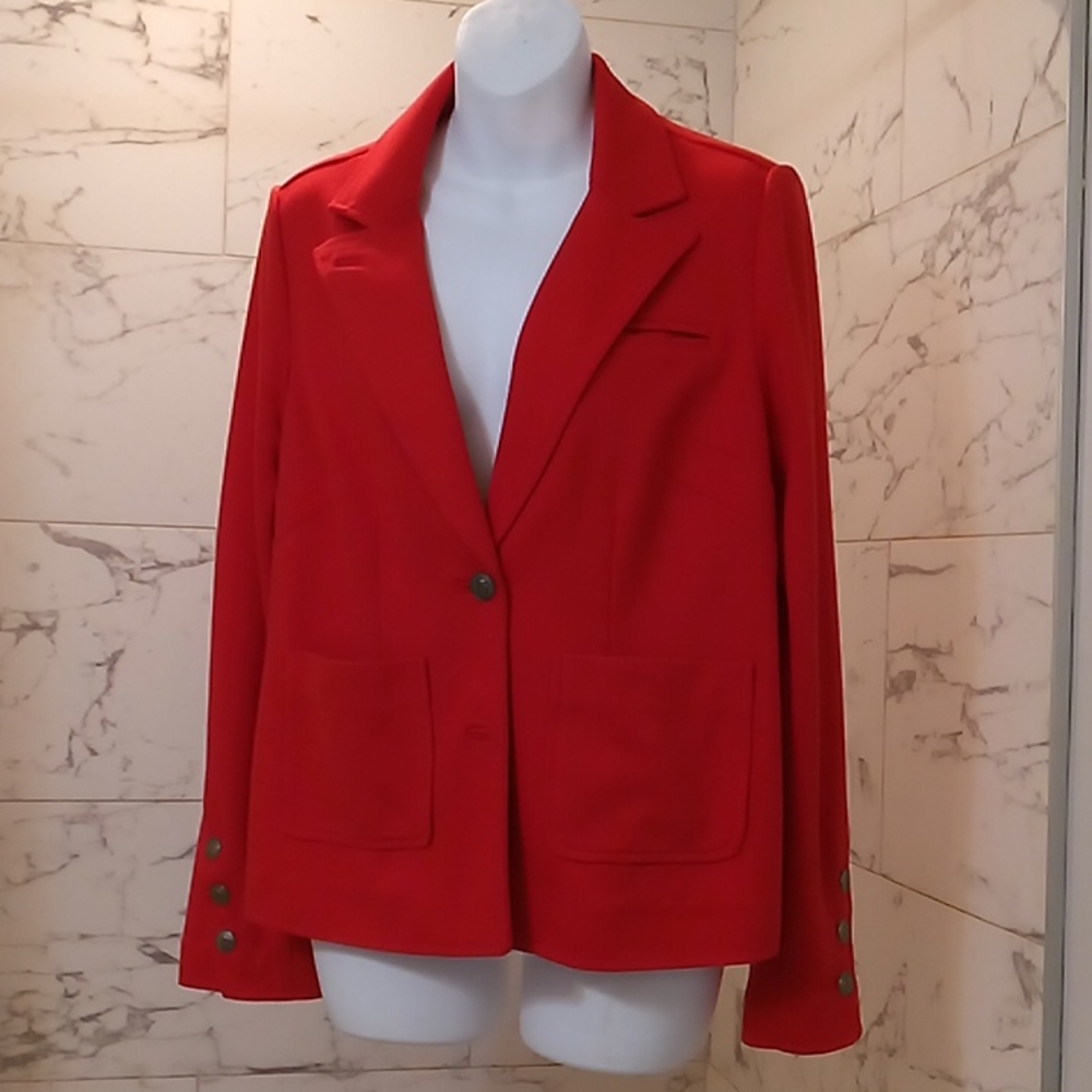 Red Oversized  Polyester  Blazer Vintage Madison